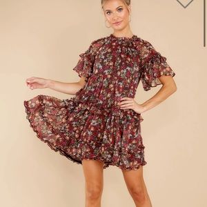 Brand new without tags! Red Dress Floral Touch Black Multi Print Dress